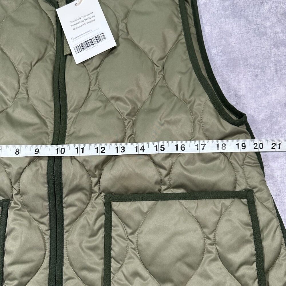Brand New Renew Quilted Vest Green Women's Small Oversize Full Zip NWT - Picture 7 of 7